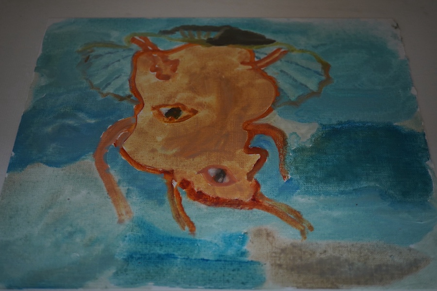 A collection of six oils and mixed medias to include: Phil Tyler, Head studies, watercolour Portrait of a terrier and Still life of vessels, largest 42 x 18cm. Condition - good